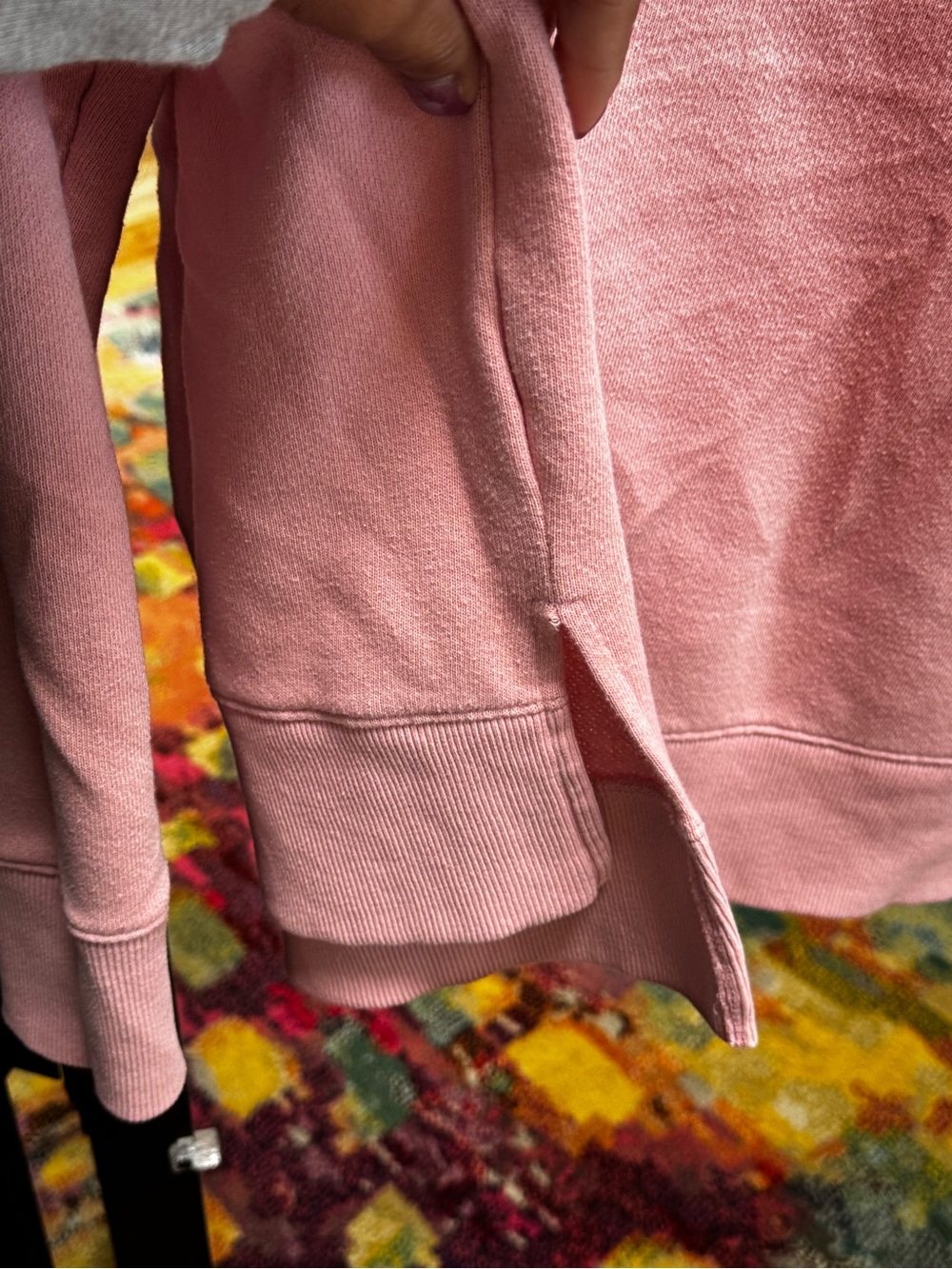 Time and Tru Light Pink Crewneck Sweatshirt - Picture 3 of 5